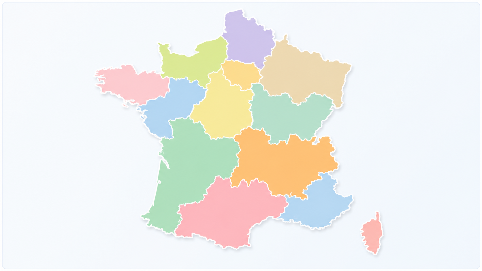 Carte de France des régions OTOP